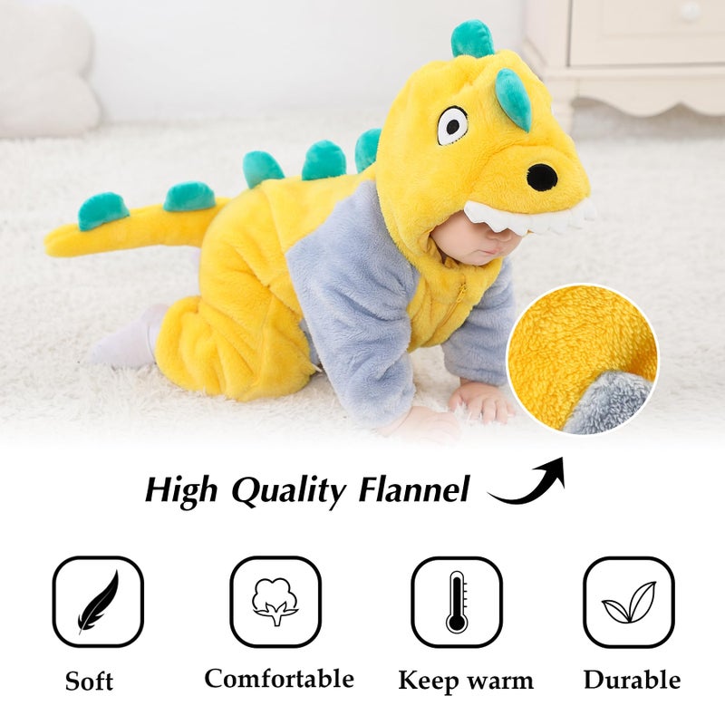 TONWHAR Kids' And Toddlers' Infant Tiger Dinosaur Animal Fancy Dress Costume Outfit Hooded Romper Jumpsuit(4-5T/Height:41""-46"") - Image 5